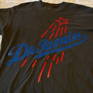 CLIX Black Tee with Red and Blue Graphic Los Angeles 24